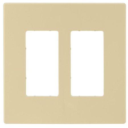 EATON WIRING DEVICES PJ Wallplate, 487 in L, 494 in W, 2 Gang, Polycarbonate, Ivory, HighGloss PJS262V